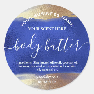 Product Labels For Body Butter Blue And Gold