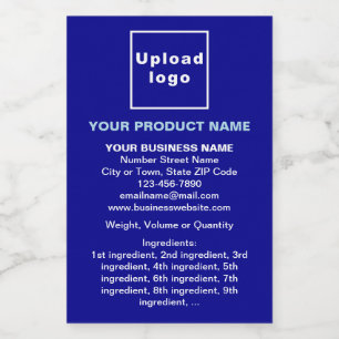 Product Minimal Information on Blue Portrait Food Label