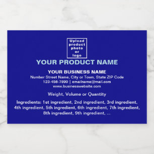 Product Minimal Information on Blue Small Size Sparkling Wine Label