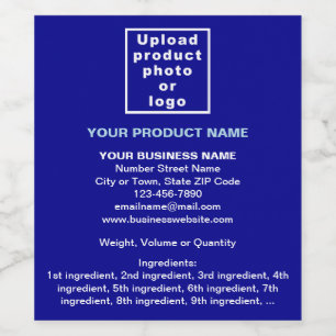 Product Minimal Information on Blue Wine Label