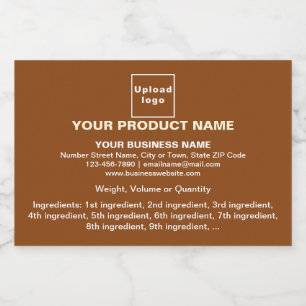 Product Minimal Information on Brown Rectangle Food Label