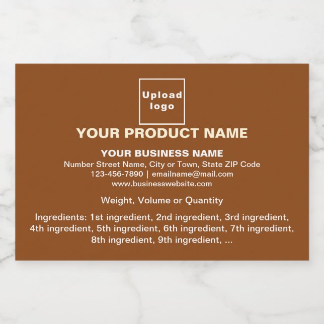 Product Minimal Information on Brown Rectangle Food Label (Single Label)