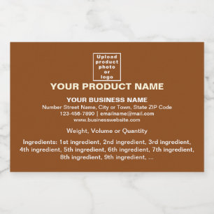 Product Minimal Information on Brown Small Size Sparkling Wine Label