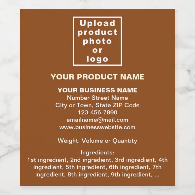 Product Minimal Information on Brown Wine Label (Single Label)