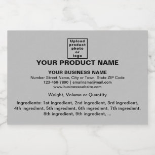 Product Minimal Information on Grey Small Size Liquor Bottle Label