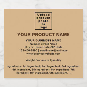 Product Minimal Information on Light Brown Sparkling Wine Label