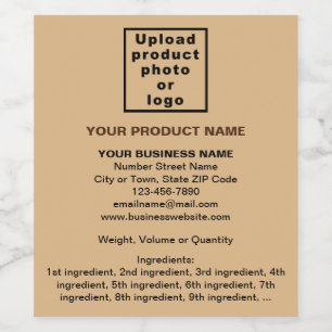 Product Minimal Information on Light Brown Wine Label
