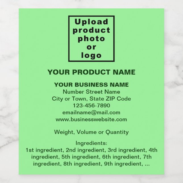 Product Minimal Information on Light Green Wine Label (Single Label)