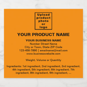 Product Minimal Information on Orange Colour Beer Bottle Label