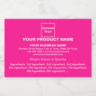 Product Minimal Information on Pink Rectangle Food Label