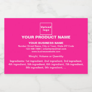 Product Minimal Information on Pink Small Size Liquor Bottle Label