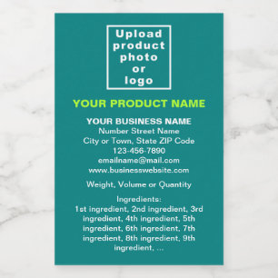Product Minimal Information on Teal Green Small Wine Label