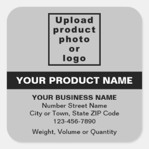 Product Minimal Texts With Highlight on Grey Square Sticker
