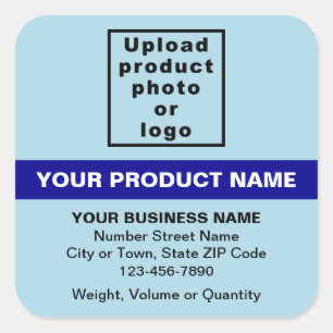 Product Minimal Texts With Highlight on Light Blue Square Sticker
