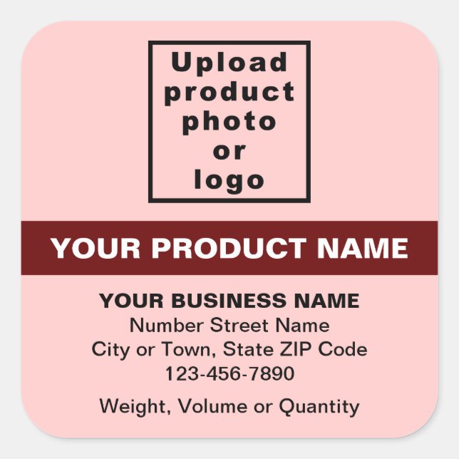 Product Minimal Texts With Highlight on Light Red Square Sticker (Front)