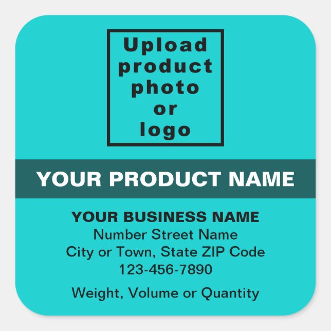 Product Minimal Texts With Highlight on Teal Green Square Sticker (Front)