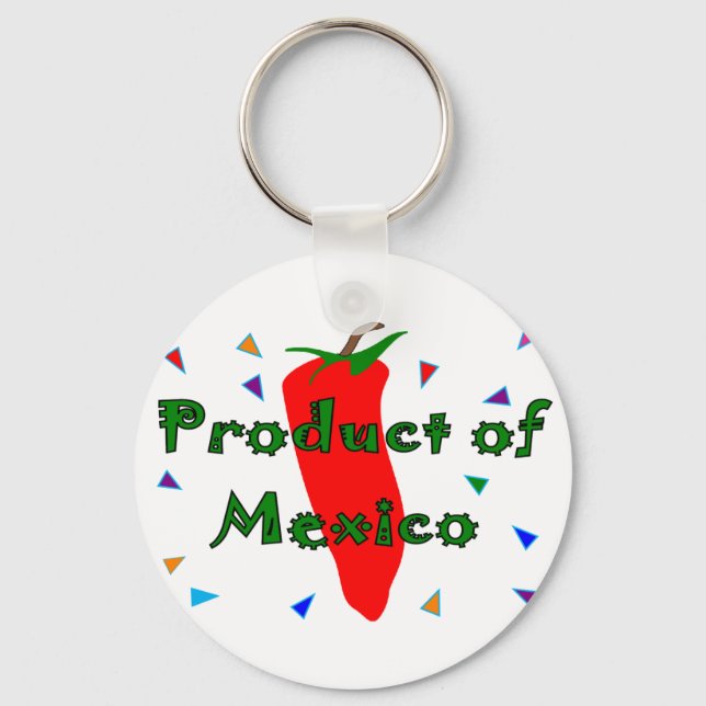 Product of Mexico, Red Chilli Pepper T-Shirts Key Ring (Front)