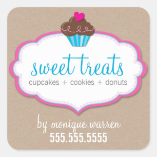 PRODUCT PACKAGING LABEL cute cupcake logo kraft