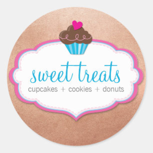 PRODUCT PACKAGING LABEL cute cupcake rose gold
