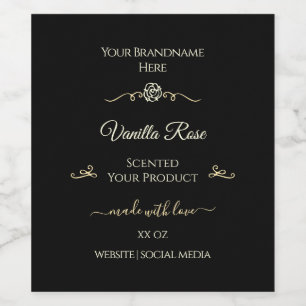 Product Packaging Stickers Black Labels Gold Frame