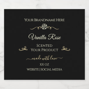 Product Packaging Stickers Black Labels Gold Frame