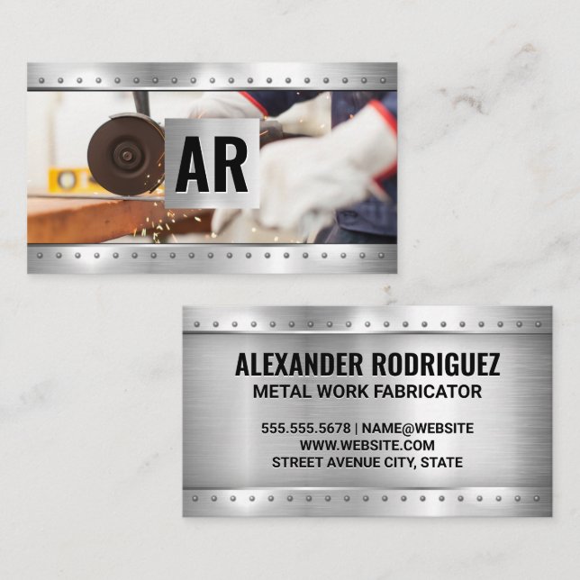 Production Metal Worker | Metallic Rivets  Business Card (Front/Back)