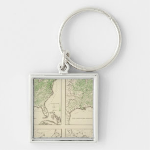 Production of Corn and Dairy, US Lithograph Key Ring