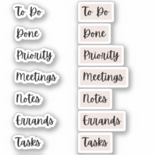 Productivity Bullet Journal Stickers   Pink