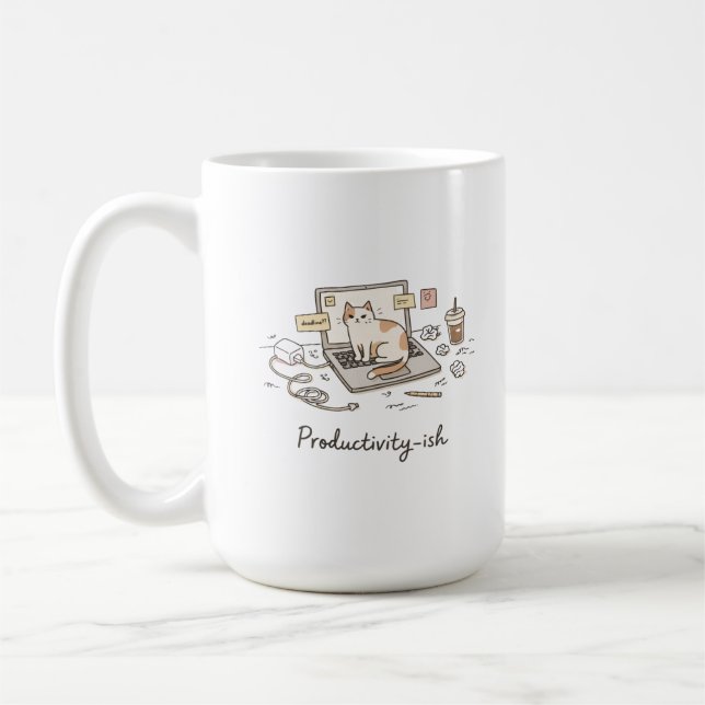 Productivity-ish Work From Home Funny  Coffee Mug (Left)