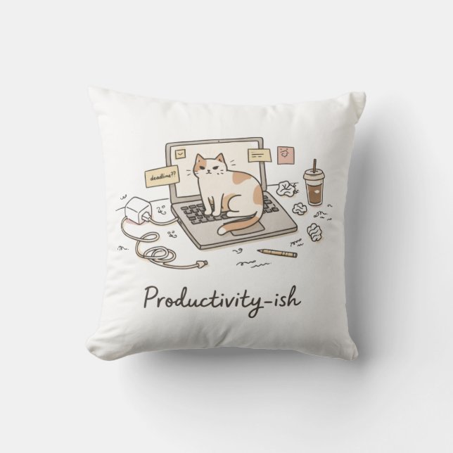 Productivity-ish Work From Home Funny  Cushion (Front)