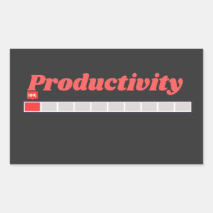 Productivity Loading Funny Work Humour Design Rectangular Sticker