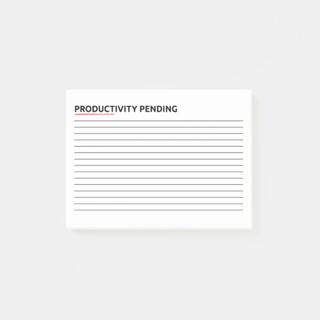 Productivity Pending | Funny Office Humour Gift Post-it Notes (Front)