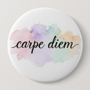 Products featuring a 'carpe diem' design 10 cm round badge