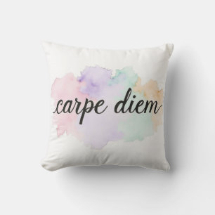 Products featuring a 'carpe diem' design cushion