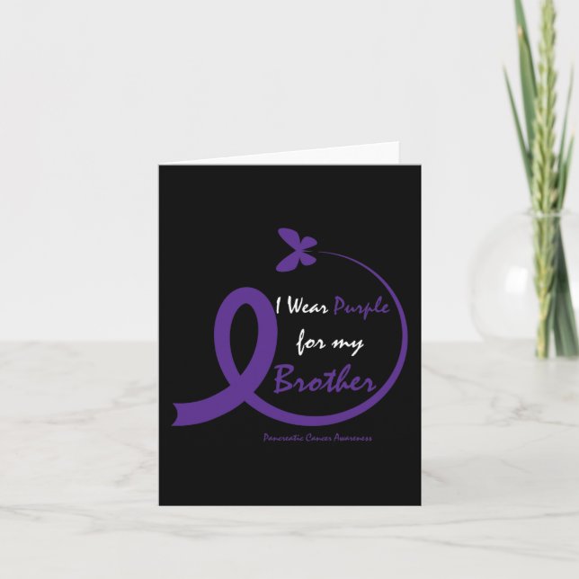 Products Gifts Purple Brother Pancreatic Cancer Aw Card (Front)