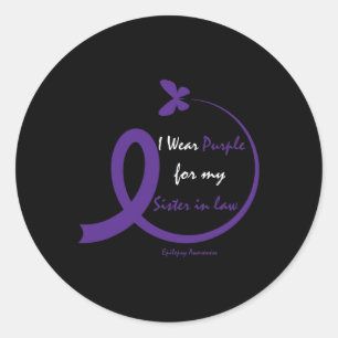 Products Gifts Wear Purple Sister In Law Epilepsy Classic Round Sticker