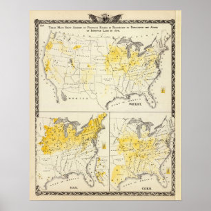 Products raised in proportion to population poster