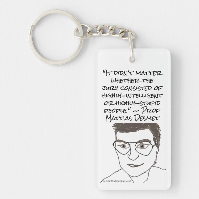 Prof Mattias Desmet Double-Sided Keychain (Front)