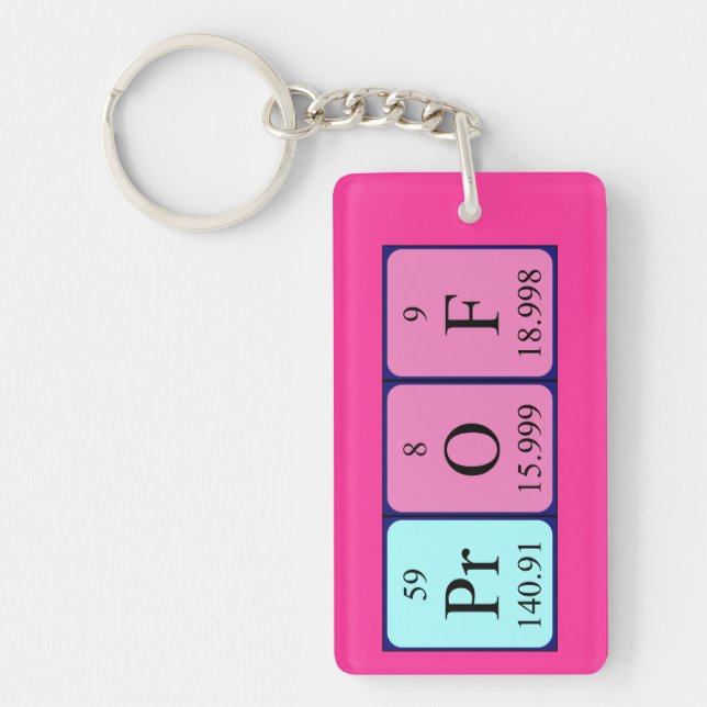 Prof periodic table name keyring (Front)
