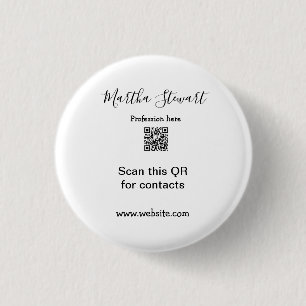 Profession add QR code details website company bus 3 Cm Round Badge