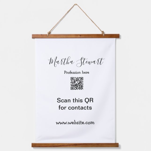 Profession add QR code details website company bus Hanging Tapestry (Front)