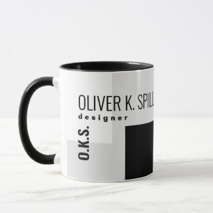profession (designer) black grey geometric mug