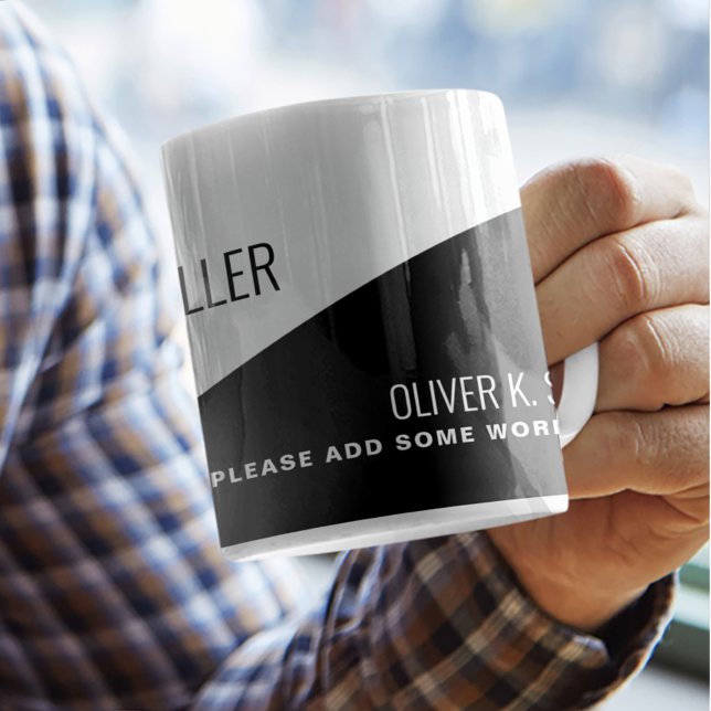 Profession (photographer) half-black half-white coffee mug (Creator Uploaded)