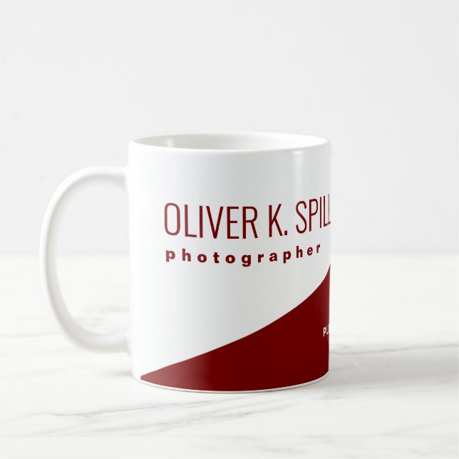 Profession (photographer) half-red half-white coffee mug (Left)