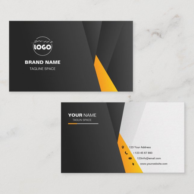  professiona modern business cards black yellow (Front/Back)