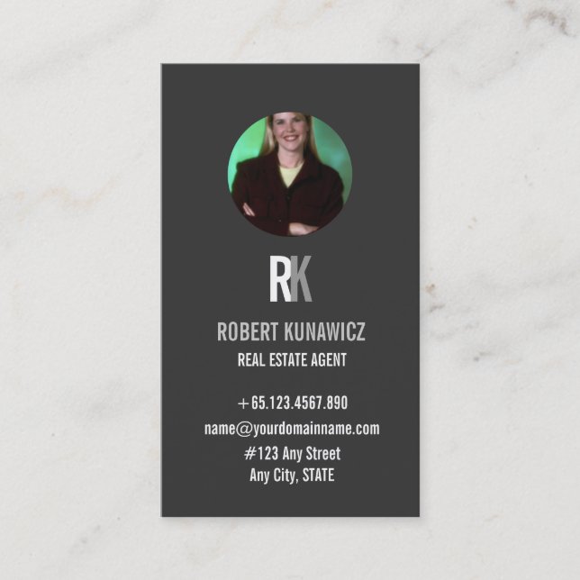 Professiona Real Estate Agent Photo Business Card (Front)