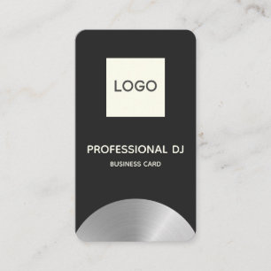 Professional 2020 DJ - Metallic Faux with Logo Business Card