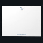 Professional 2 Monogram Minimalist Navy Blue Notepad<br><div class="desc">Professional 2 Monogram Simple Minimalist Navy Blue Notepad</div>