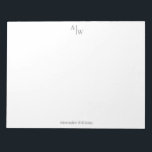 Professional 2 Monogram Simple Minimalist Grey Notepad<br><div class="desc">Professional 2 Monogram Simple Minimalist Silver Slate Grey Notepad</div>