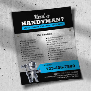 Professional 3D Metal Handyman Plumbing & Repair Flyer